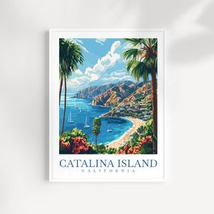 Stampa da parete di viaggio dell&#39;isola di Catalina, decorazione da parete dell&#39;isola di Catalina, decorazione per la casa, regalo dell&#39;isola di Catalina, amanti dell&#39;arte, regalo per gli amanti della California