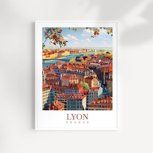 Lyon Reise Druck Frankreich Poster Wohnkultur Lyon Poster Lyon Wanddruck Für Geschenk Wandbehang Lyon Frankreich Wohnkultur Lyon Kunst