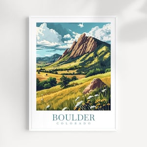 Reisafdruk Boulder Colorado: strijkijzers landschapskunst
