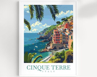 Cinque Terre Travel Print Italy Wall Art Cinque Terre Italy Wall Hanging Home Decoration Cinque Terre Gift Art Lovers Wall Art Print Patmos