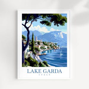 Lake Garda Travel Print Wall Art Italy Wall Hanging Home Decoration Lake Garda Gift Art Lovers Wall Art Print Lake Garda Italy Art gift