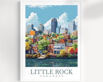 Little Rock Cityscape Art Print: Arkansas Home Decor