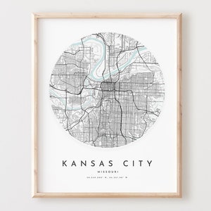 Impressão de mapa de Kansas City, mapa de Kansas City pôster arte de parede da cidade, mapa de estradas Mo, decoração de mapa de rua com impressão de Missouri, presente de escritório, L182v4