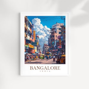 Bangalore Travel Print Wall Art India Poster Wall Hanging Home Decoration Bangalore Gift Art Lovers Bangalore India Travel Poster art