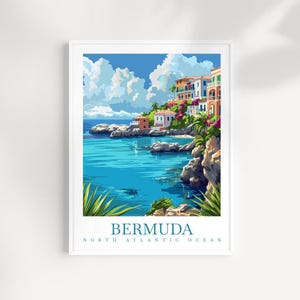 Bermuda Reise Print Wandkunst Bermuda Wandbehang Home Décor Bermuda Geschenk Kunstliebhaber Bermuda Kunstliebhaber Geschenk Bermuda Reise Poster Kunstwerk