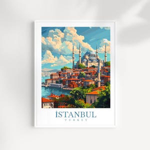 Impression d&#39;art mural voyage à Istanbul Turquie Tenture murale Décoration d&#39;intérieur Cadeau à Istanbul Amateurs d&#39;art Cadeau pour amateur d&#39;art à Istanbul Ville d&#39;Istanbul Turquie Voyage