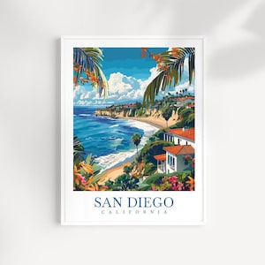San Diego Print Travel Print Wall Art California Wall Hanging Home Décor San Diego Gift Art Lovers California Artwork  San Diego Poster