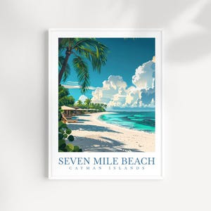 Impresión de viaje de Seven Mile Beach Arte de pared Colgante de pared de Seven Mile Beach Decoración del hogar Regalo de Seven Mile Beach Amantes del arte Arte de Seven Mile Beach