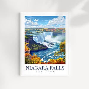 Impresión de viaje de las Cataratas del Niágara Póster de las Cataratas del Niágara Arte Colgante de pared del estado de Nueva York Decoración del hogar Regalo de las Cataratas del Niágara Impresión para amantes del arte