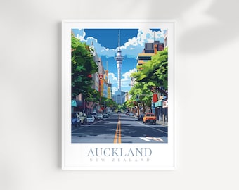 Auckland New Zealand Travel Print: City Street Art