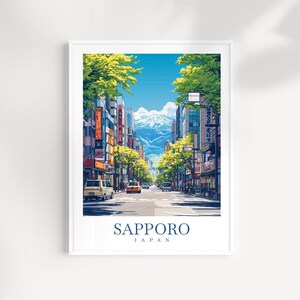 Sapporo art Travel Print Wall Art Japan Wall Hanging Home Décor Japan Gift Art Lovers Sapporo Travel Poster Sapporo cityscape print art
