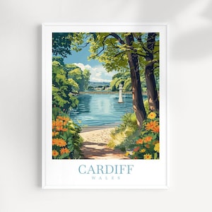 Cardiff city Travel Print Wall Art Wales Wall Hanging Home Décor Cardiff Gift Art Lovers Cardiff Art Lover Gift United Kingdom Traveler Gift