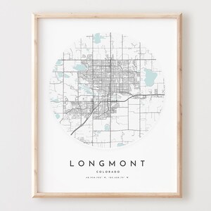 Impressão de mapa de Longmont, mapa de Longmont pôster arte de parede de cidade, mapa de estrada Co, decoração de mapa de rua com impressão de Colorado, presente de escritório, L878v4