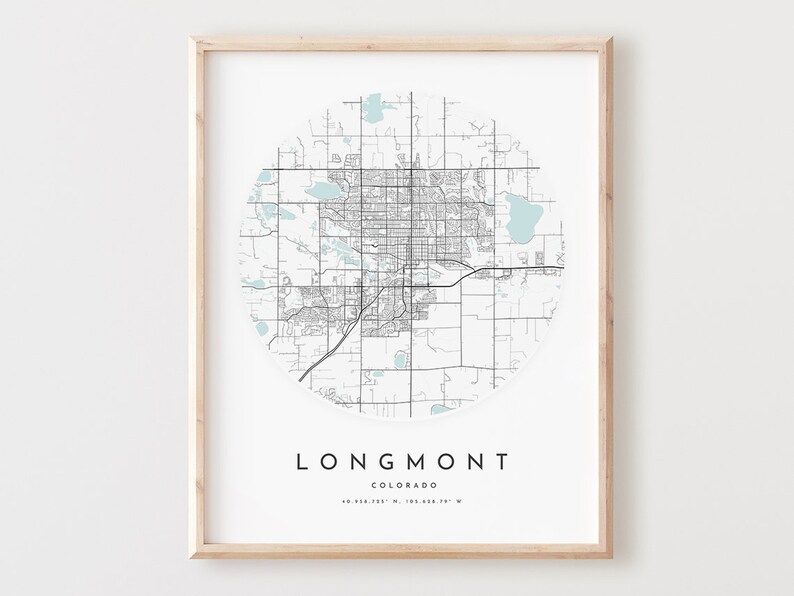 Longmont Map Print, Longmont Map Poster City Wall Art, Co Road Map