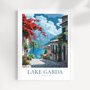 Lake Garda Travel Print Wall Art Italy Wall Hanging Home Decoration Lake Garda Gift Art Lovers Wall Art Print Lake Garda Italy Art gift