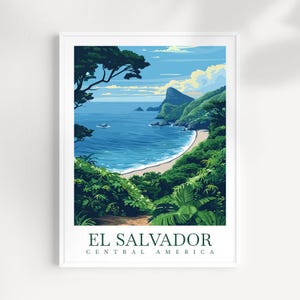 El Salvador Travel Print Wall Art El Salvador Wall Hanging El Salvador Home Decoration El Salvador Gift Lovers Wall Art Central America gift