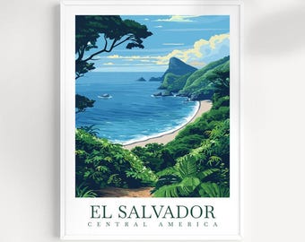 El Salvador Travel Print: Central America Wall Art
