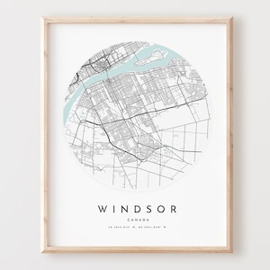 Impressão de mapa de Windsor, mapa de Windsor pôster arte de parede da cidade, mapa de estradas de Windsor, decoração de mapa de rua de impressão de Windsor, presente de escritório, L492v4