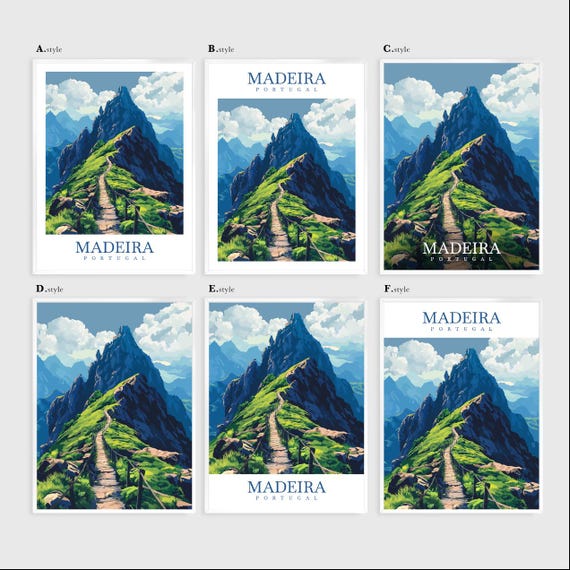 Madeira Travel Print: Portugal Mountain Art, Home Decor - Etsy