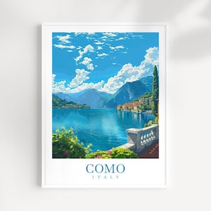 Como Travel Print Wall Art Lake Como Italy Wall Hanging Home Decoration Lake Como Gift Art Lovers Wall Art Print Lake Como Italy Art