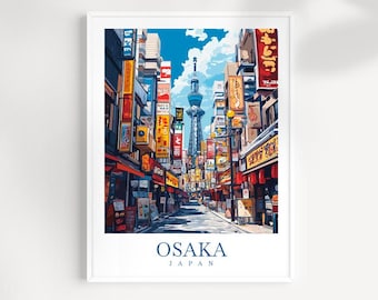 Osaka Travel Print: Japan Cityscape Wall Art