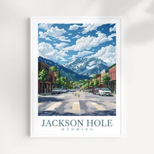 Jackson Hole Travel Print Wall Art Jackson Hole Wall Hanging Home Décor Jackson Hole Gift Art Lovers Ski Art Lover Gift Wyoming Print