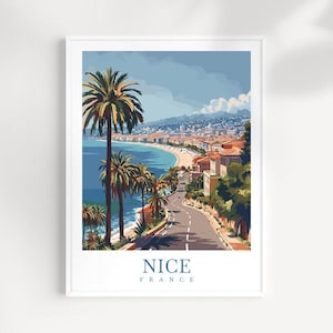 Nice France Print Nice France Home Decor Cityscape Art Print Nice France Wall Art for Travel Enthusiast Gift Wall Hanging Nice France Poster