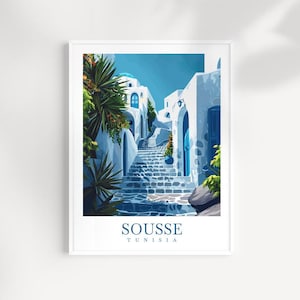 Tunisia Sousse Travel Print Wall Art Sousse Wall Hanging Home Décor Sousse Gift Art Lovers Tunisia Art Lover Gift Sousse Print Tunisia Art