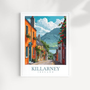 Killarney Irland Reseposter: Färgglad heminredningskonsttryck