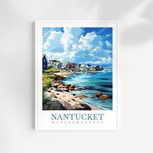 Nantucket Reise Print Wand Kunst Massachusetts Wandbehang Home Dekor Nantucket Geschenk Kunstliebhaber Nantucket Kunst Geschenk Liebhaber Druck Nantucket Kunst