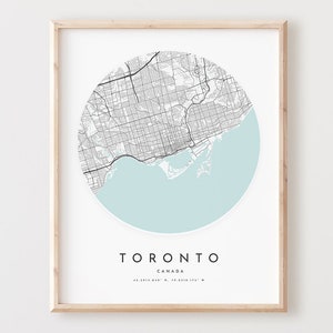 Impresión de mapa de Toronto, póster de mapa de Toronto, arte de pared de la ciudad, mapa de carreteras de Toronto, decoración de mapa callejero de Toronto, regalo de oficina, L47v4