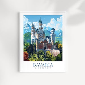 Bavaria Travel Print Germany Wall Art Wall Hanging Home Décor Bavaria Gift Art Lovers Bavaria Art Lover Gift Bavaria, Near Munich