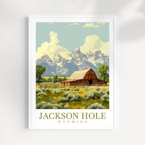Jackson Hole Travel Print Wall Art Jackson Hole Wall Hanging Home Décor Jackson Hole Gift Art Lovers Ski Art Lover Gift Wyoming Print