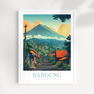 Bandung Travel Print Wall Art Indonesia Wall Hanging Home Décor Bandung Gift Art Lovers Indonesia Art Lover Gift Bandung Print Indonesia Art