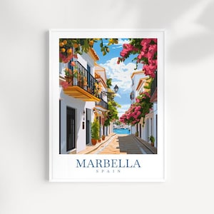 Marbella wall art Travel Print Spain Wall Hanging Home Décor Marbella Gift Art Lovers Marbella Art Lover Gift Marbella Poster art