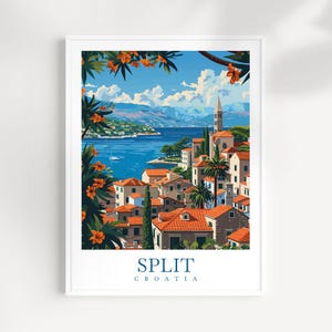 Split Travel Print Kroatien Poster Wandkunst Split Wandbehang Home Décor Split Geschenk Kunstliebhaber Split Travel Poster Wall Art