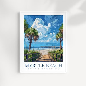 Myrtle Beach Travel poster South Carolina Wall Art Myrtle Beach Wall Hanging Myrtle Beach Home Décor USA Gift Art Lovers Myrtle Beach Poster