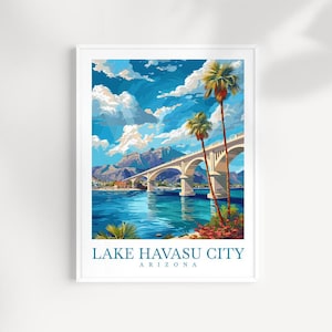 Lake Havasu City Travel Print Wall Art Arizona Wall Hanging Home Décor Lake Havasu City Gift Art Lovers Arizona Artwork