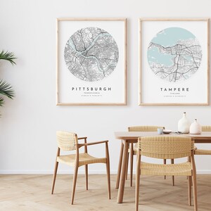 Tampere Map Print, Tampere Map Poster City Wall Art, Tampere Road Map, Tampere Print Street Map Decor, Office Gift, L546v4 image 3