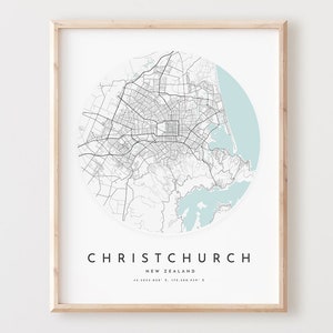 Impressão de mapa de Christchurch, mapa de Christchurch pôster arte de parede da cidade, mapa de estradas de Christchurch, impressão de mapa de rua de Christchurch decoração, escritório L464v4