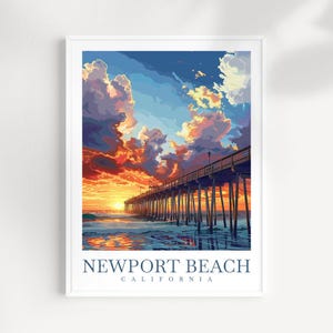 Newport Beach Travel Print Wall Art Newport Beach Wall Hanging Home Décor Newport Beach Gift Art Lovers California Art Lover Gift