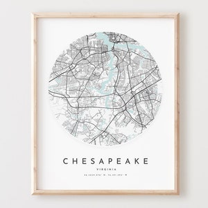 Chesareake Karte Poster, Chesalace Karte Poster Stadt Wand Kunst, Va Straßenkarte, Virginia Print Straßenkarte Dekor, Büro Geschenk, L568v4