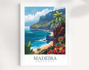 Madeira Portugal Travel Print: Coastal Wall Art