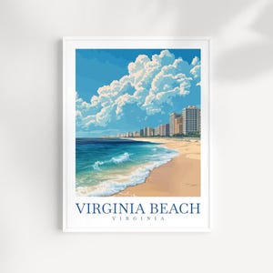 Virginia Beach Travel Print Virginia Poster Wall Art Virginia Beach Wall Hanging Virginia Beach Gift Art Lovers Virginia Travel Poster