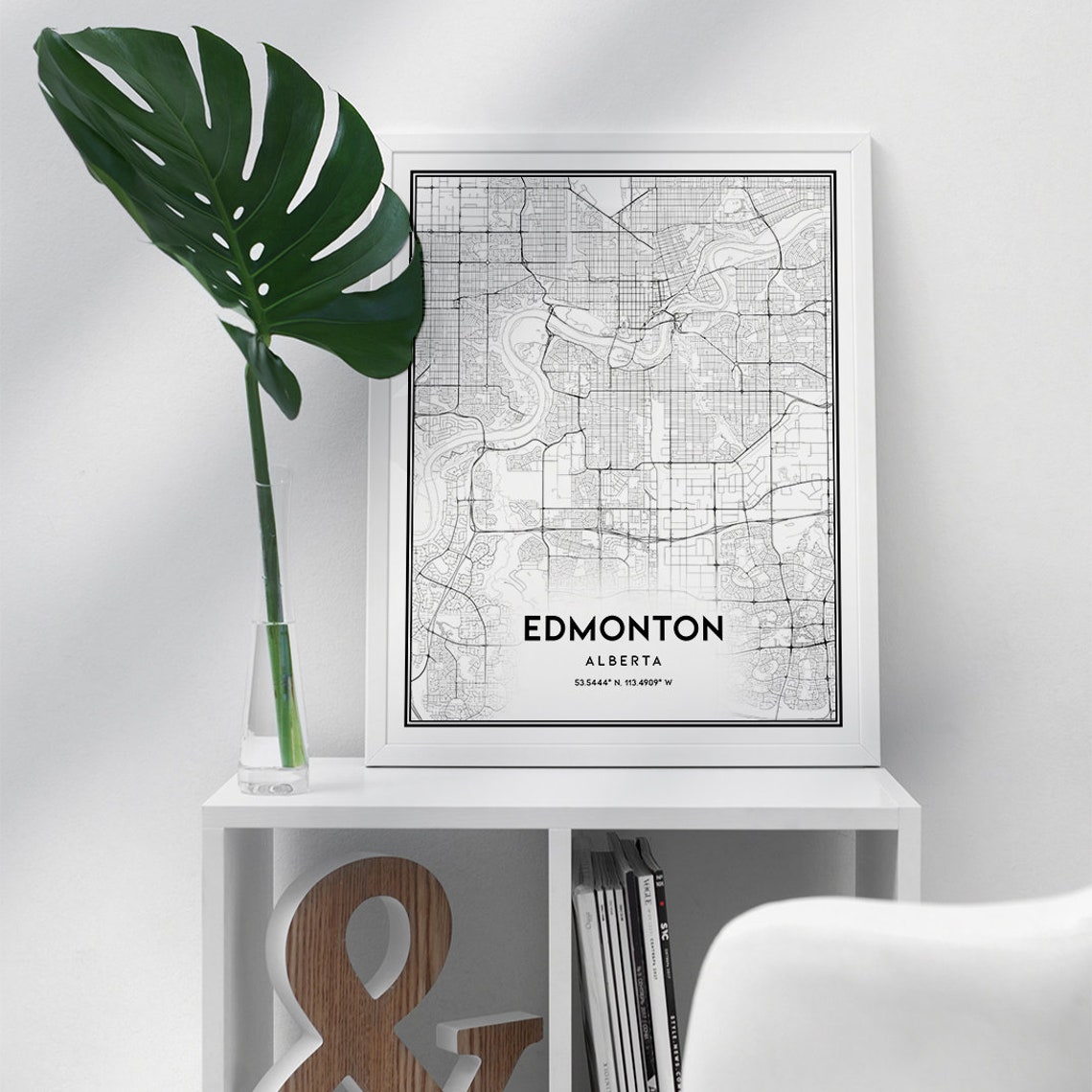 Edmonton map print wall art Edmonton Canada city map poster Etsy