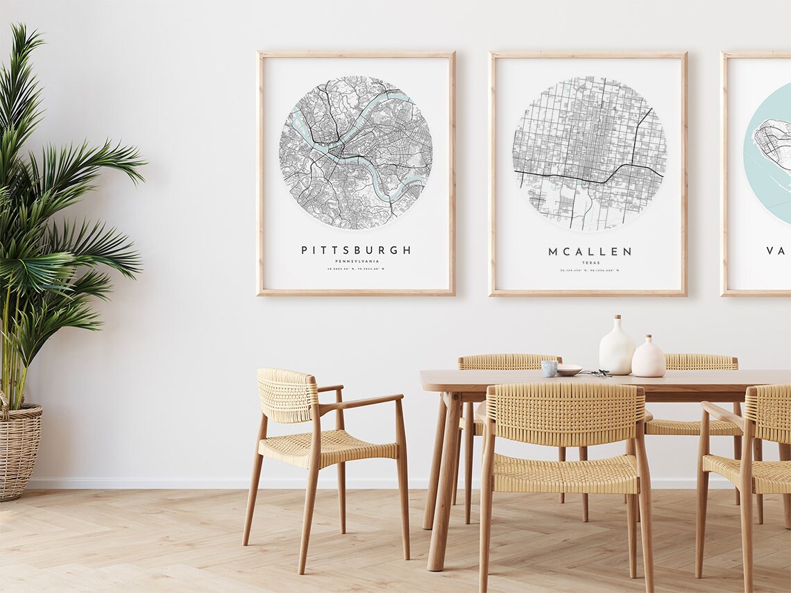 Mcallen Map Print Mcallen Map Poster City Wall Art Tx Road - Etsy