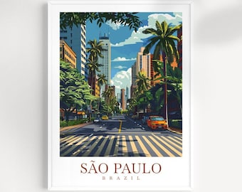 Sao Paulo Travel Print Wall Art Brazil Wall Hanging Home Decor Sao Paulo Gift Art Lovers Wall Art Print Art Brazil Wall Art Poster