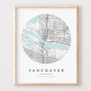 Vancouver Karte, Vancouver Karte, Poster Stadtbild, Wa Road Map, Washington Straßenkarte, Dekor, Büro Geschenk, L656v4