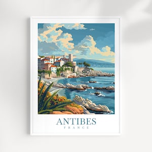 Antibes Travel Print Wall Art France Wall Hanging Home Décor Antibes Gift Art Lovers France Art Lover Gift Antibes Print Antibes Artwork