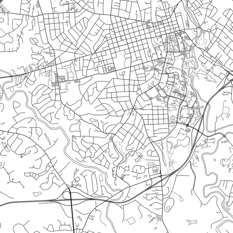 Athens map print wall art Athens GA city map poster Athens | Etsy